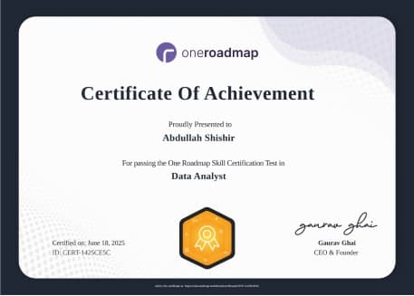 Data Analyst Certification