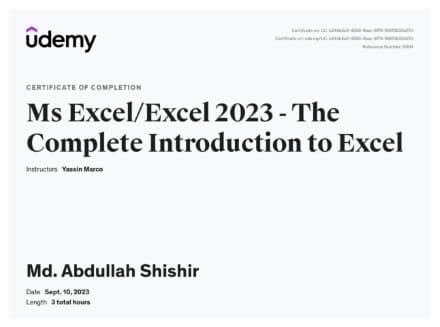Ms Excel/Excel 2023 - The Complete Introduction to Excel
