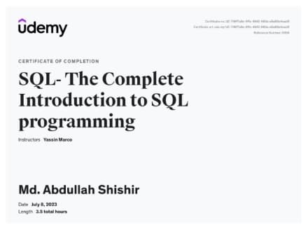 SQL- The Complete Introduction to SQL programming